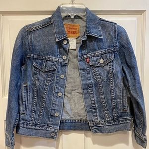 Vtg LEVI’S Kids Denim Jean Jacket Unisex Trucker Jacket Size Small